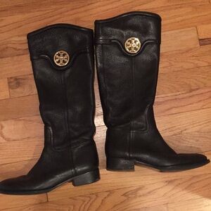 Tory Burch Black Leather Winter Boots